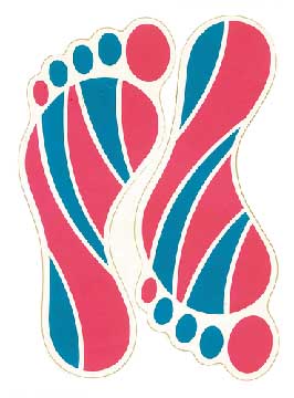 Bare Feet-Blue And Red